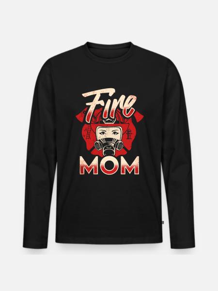 Mère pompier Mère pompier - T-shirt manches longues Premium bio Homme - noir