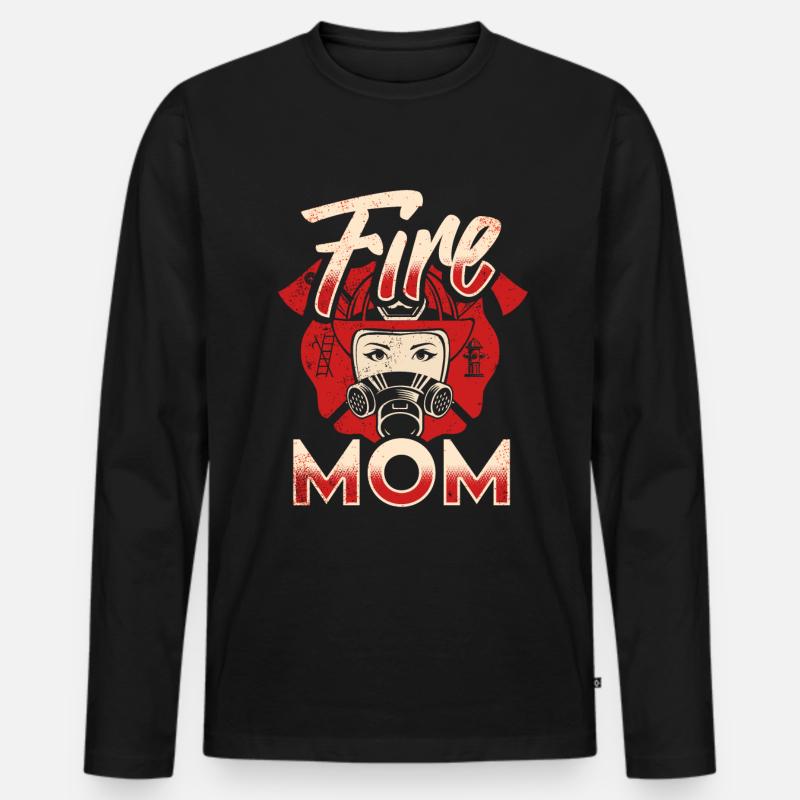 Feuerwehrmutter Feuerwehr Mutter - Männer Premium Bio Langarmshirt - Schwarz