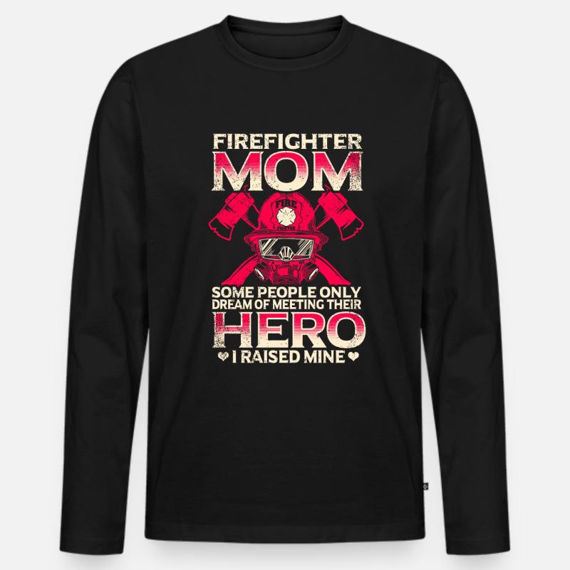 Feuerwehrmutter Feuerwehr Mutter - Männer Premium Bio Langarmshirt - Schwarz
