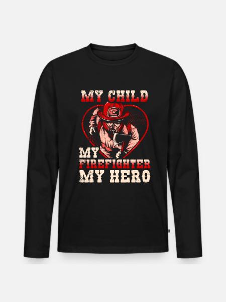 Mère pompier Mère pompier - T-shirt manches longues Premium bio Homme - noir