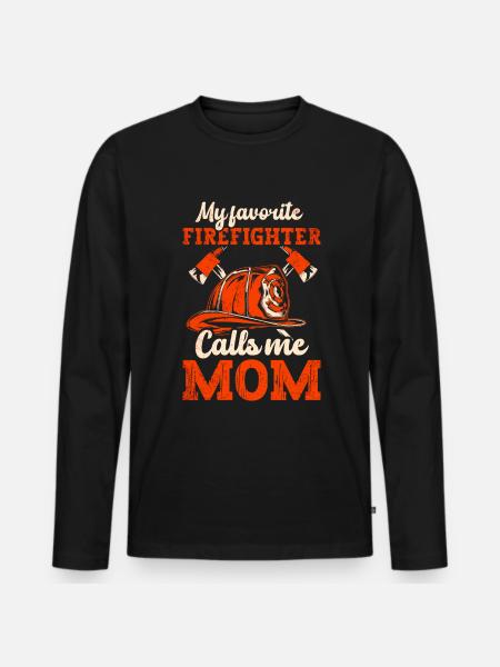 Mère pompier Mère pompier - T-shirt manches longues Premium bio Homme - noir