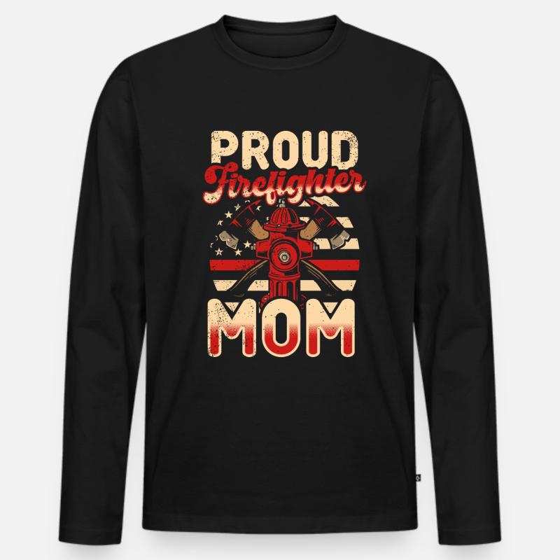 Mère pompier Mère pompier - T-shirt manches longues Premium bio Homme - noir