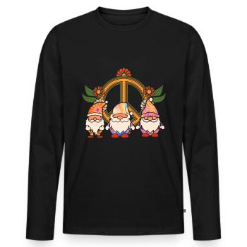 Three Hippie Gnomes Groovy Bandage Dye Gnomies - Men's Premium Organic Long Sleeve Shirt - black - Front - Nico (187cm)