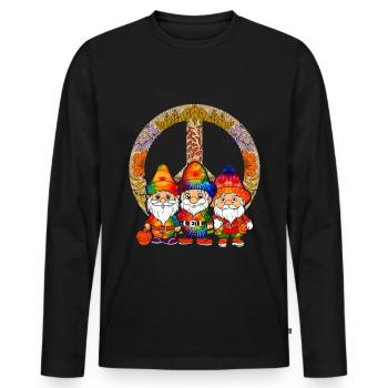 Three Hippie Gnomes Groovy Bandage Dye Gnomies - Men's Premium Organic Long Sleeve Shirt - black - Front - Nico (187cm)