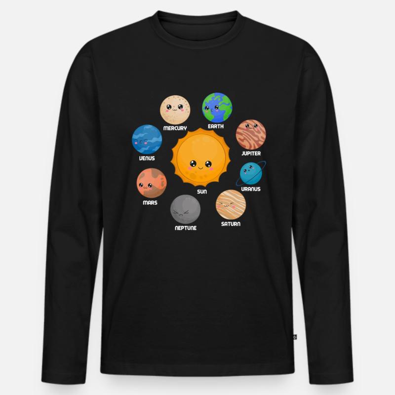 Sonnensystem Planeten Wissenschaftsraum Astrologie - Männer Premium Bio Langarmshirt - Schwarz