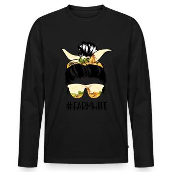 Fermière Agriculteur Agriculture Agriculture - T-shirt manches longues Premium bio Homme - noir - Devant - Nico (187cm)