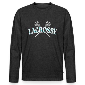 Lacrosse Girl Lax Girl Player Women - Men's Premium Organic Long Sleeve Shirt - heather anthracite - Front - Nico (187cm)