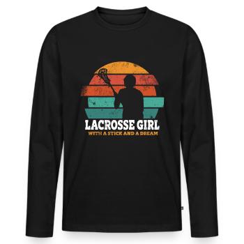 Lacrosse Girl Lax Girl Player Women - Men's Premium Organic Long Sleeve Shirt - black - Front - Nico (187cm)