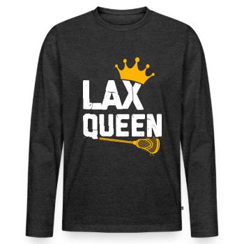 Lacrosse Girl Lax Girl Player Women - Men's Premium Organic Long Sleeve Shirt - heather anthracite - Front - Nico (187cm)