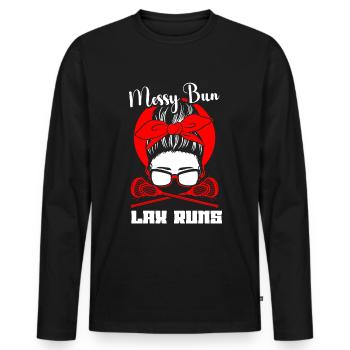 Lacrosse Girl Lax Girl Player Women - Men's Premium Organic Long Sleeve Shirt - black - Front - Nico (187cm)