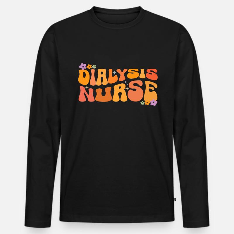 Dialyse Techniker Krankenschwester - Männer Premium Bio Langarmshirt - Schwarz