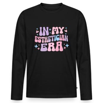 Beautician, Skin Care, Skin Therapist - Men's Premium Organic Long Sleeve Shirt - black - Front - Nico (187cm)