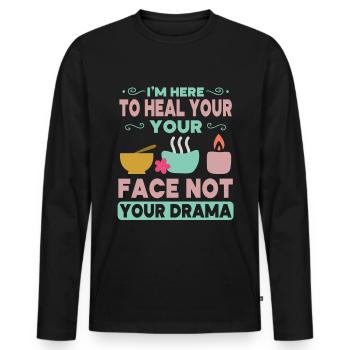 Beautician, Skin Care, Skin Therapist - Men's Premium Organic Long Sleeve Shirt - black - Front - Nico (187cm)