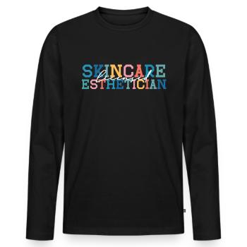 Beautician, Skin Care, Skin Therapist - Men's Premium Organic Long Sleeve Shirt - black - Front - Nico (187cm)