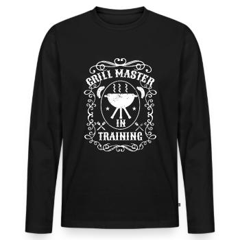 BBQ -Raucher Fleisch Grillen Lustiger - Männer Premium Bio Langarmshirt - Schwarz - Vorne - Nico (187cm)