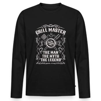 BBQ -Raucher Fleisch Grillen Lustiger - Männer Premium Bio Langarmshirt - Schwarz - Vorne - Nico (187cm)