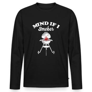 BBQ -Raucher Fleisch Grillen Lustiger - Männer Premium Bio Langarmshirt - Schwarz - Vorne - Nico (187cm)