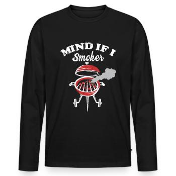 BBQ -Raucher Fleisch Grillen Lustiger - Männer Premium Bio Langarmshirt - Schwarz - Vorne - Nico (187cm)
