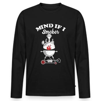 BBQ -Raucher Fleisch Grillen Lustiger - Männer Premium Bio Langarmshirt - Schwarz - Vorne - Nico (187cm)
