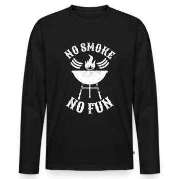 BBQ -Raucher Fleisch Grillen Lustiger - Männer Premium Bio Langarmshirt - Schwarz - Vorne - Nico (187cm)