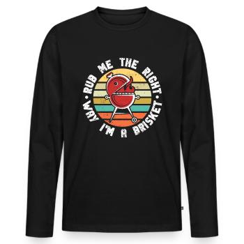 BBQ -Raucher Fleisch Grillen Lustiger - Männer Premium Bio Langarmshirt - Schwarz - Vorne - Nico (187cm)