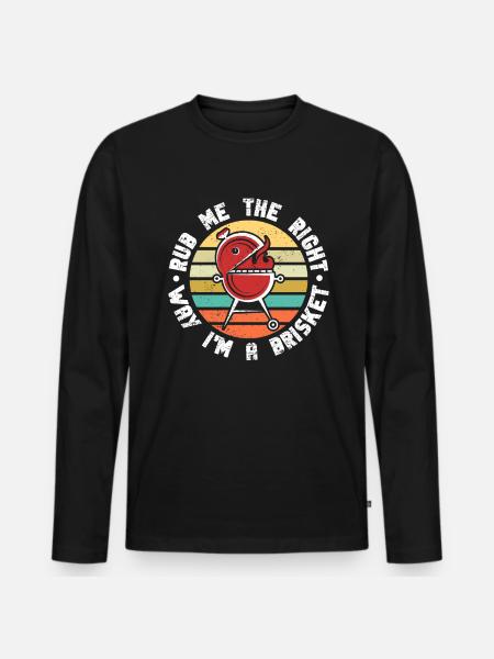 BBQ Smoker Meat Grilling Funny - Men's Premium Organic Long Sleeve Shirt - black
