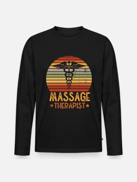 Massage Therapist Therapy Masseuse Appreciation - Men's Premium Organic Long Sleeve Shirt - black