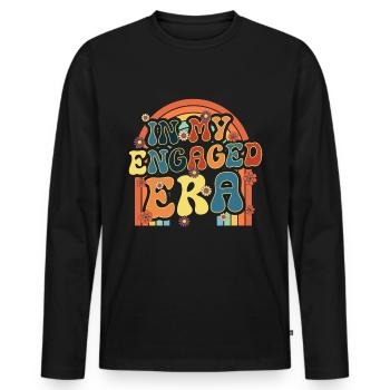 Dedicated friends engagement bride - Men's Premium Organic Long Sleeve Shirt - black - Front - Nico (187cm)