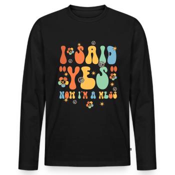 Dedicated friends engagement bride - Men's Premium Organic Long Sleeve Shirt - black - Front - Nico (187cm)
