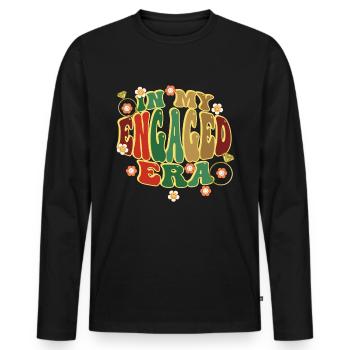 Dedicated friends engagement bride - Men's Premium Organic Long Sleeve Shirt - black - Front - Nico (187cm)