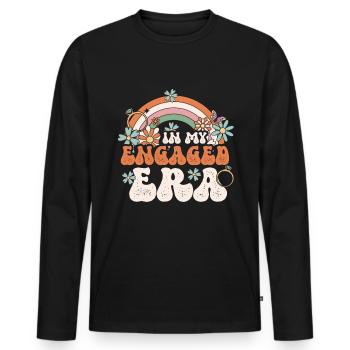 Dedicated friends engagement bride - Men's Premium Organic Long Sleeve Shirt - black - Front - Nico (187cm)