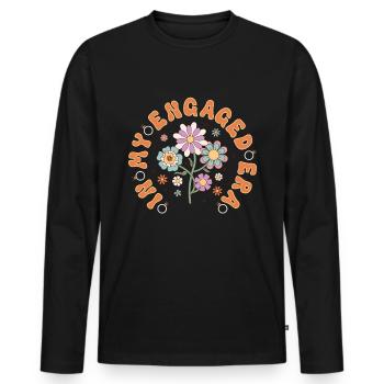 Dedicated friends engagement bride - Men's Premium Organic Long Sleeve Shirt - black - Front - Nico (187cm)