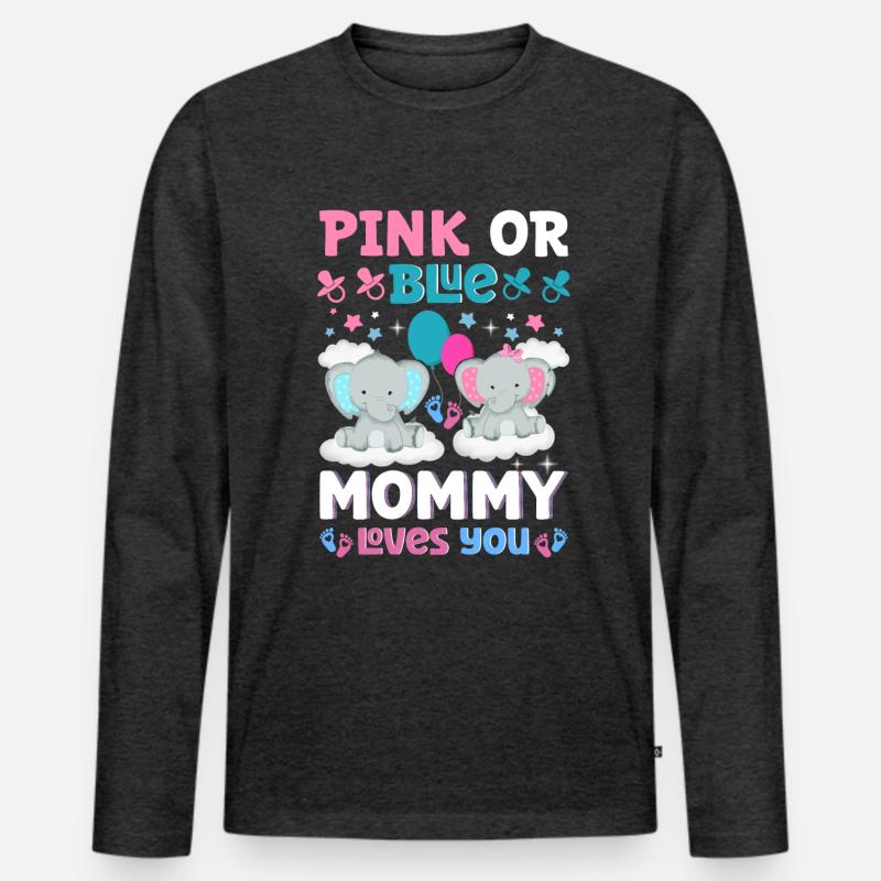 Pink Oder Blue Mama Liebt Dich Geschlecht Männer Premium Bio Langarmshirt