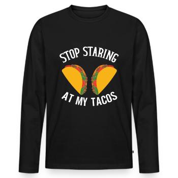 Taco drôle Fiesta mexicaine Cinco De Mayo - T-shirt manches longues Premium bio Homme - noir - Devant - Nico (187cm)