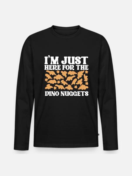 Dino Chicken Nuggets Dinosaur nugget elskere - Premium økologisk langærmet T-shirt til mænd - sort