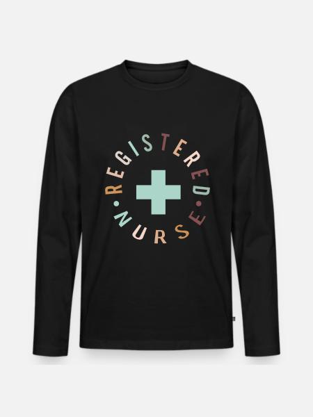 Registered Nurse Krankenschwester Nursing - Men's Premium Organic Long Sleeve Shirt - black