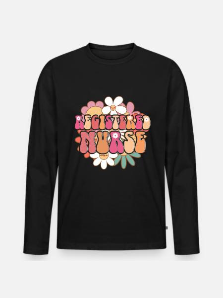 Registered Nurse Krankenschwester Nursing - Men's Premium Organic Long Sleeve Shirt - black