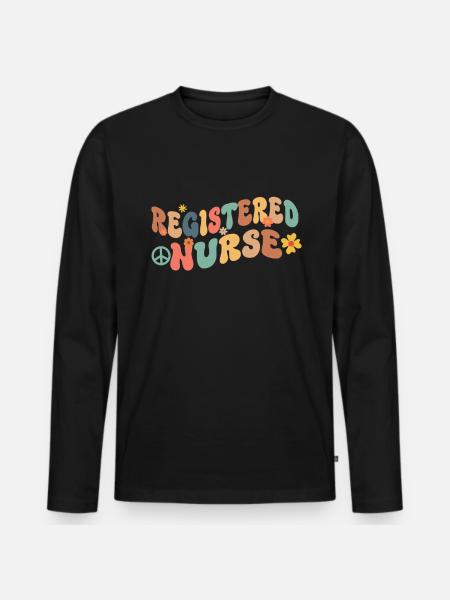 Registered Nurse Krankenschwester Nursing - Men's Premium Organic Long Sleeve Shirt - black