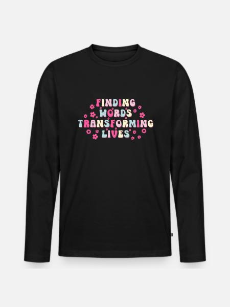 Groovy Speech Language Pathologist SLP - Men's Premium Organic Long Sleeve Shirt - black