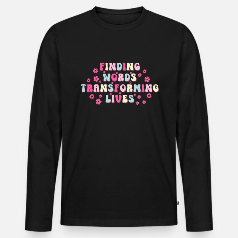 Groovy Speech Language Pathologist SLP - Men's Premium Organic Long Sleeve Shirt - black