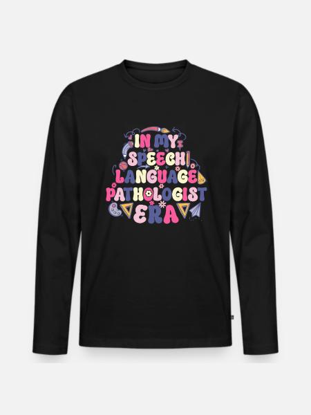 Groovy Speech Language Pathologist SLP - Men's Premium Organic Long Sleeve Shirt - black