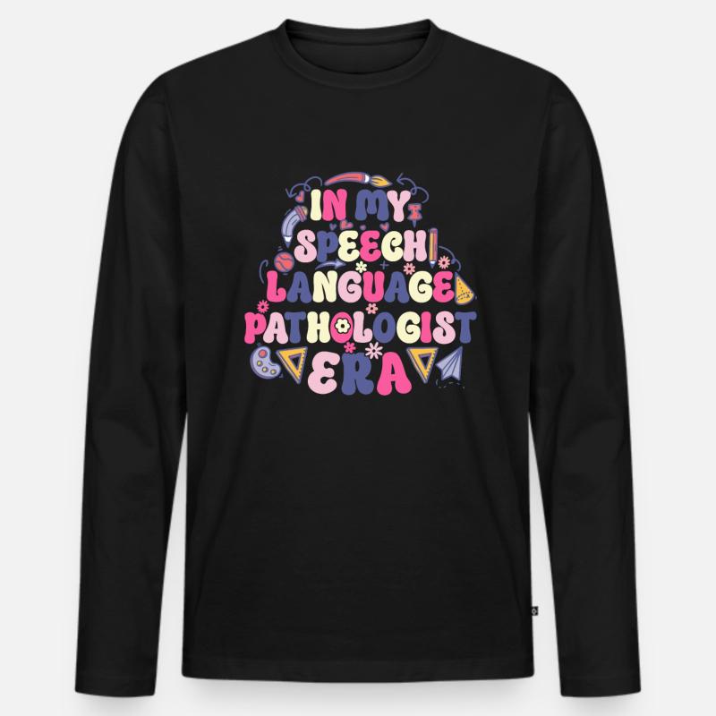 Groovy Speech Language Pathologist SLP - Männer Premium Bio Langarmshirt - Schwarz