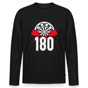 Fléchettes Jeu de fléchettes drôle Fléchettes 180 Joueurs de fléchettes - T-shirt manches longues Premium bio Homme - noir - Devant - Nico (187cm)
