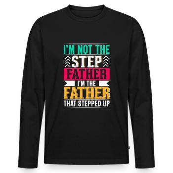 Dad Fathers Day Daddy Papa Funny Father´s Day - Men's Premium Organic Long Sleeve Shirt - black - Front - Nico (187cm)