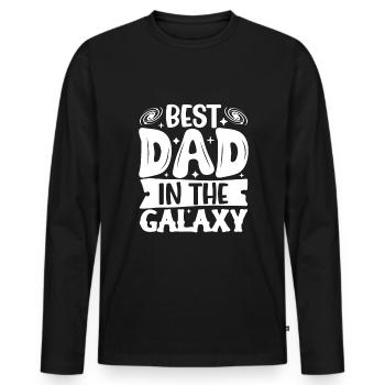 Dad Fathers Day Daddy Papa Funny Father´s Day - Men's Premium Organic Long Sleeve Shirt - black - Front - Nico (187cm)