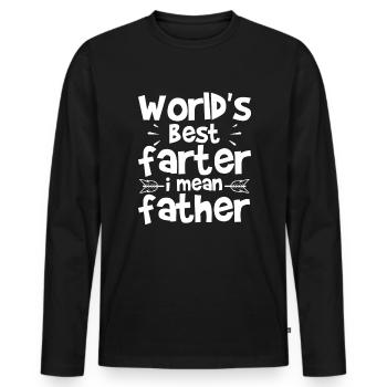 Dad Fathers Day Daddy Papa Funny Father´s Day - Men's Premium Organic Long Sleeve Shirt - black - Front - Nico (187cm)