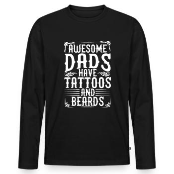 Dad Fathers Day Daddy Papa Funny Father´s Day - Men's Premium Organic Long Sleeve Shirt - black - Front - Nico (187cm)
