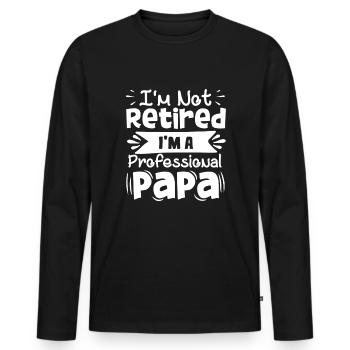 Dad Fathers Day Daddy Papa Funny Father´s Day - Men's Premium Organic Long Sleeve Shirt - black - Front - Nico (187cm)