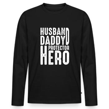 Dad Fathers Day Daddy Papa Funny Father´s Day - Men's Premium Organic Long Sleeve Shirt - black - Front - Nico (187cm)