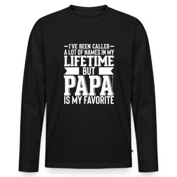 Dad Fathers Day Daddy Papa Funny Father´s Day - Men's Premium Organic Long Sleeve Shirt - black - Front - Nico (187cm)